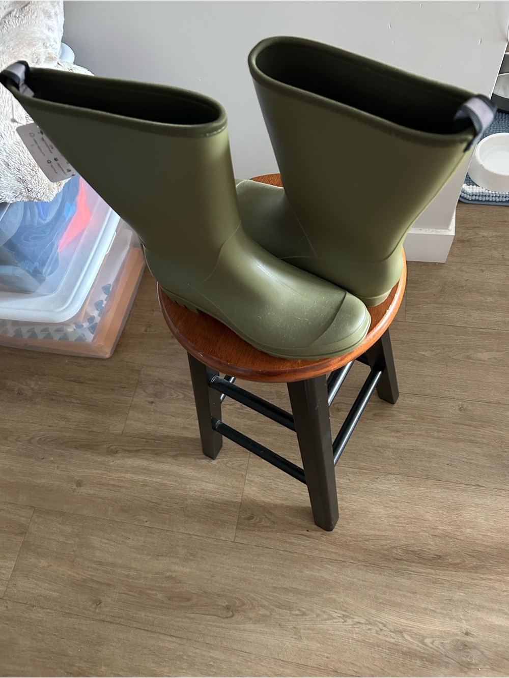 Olive Green Rubber Rain Boots - Unbranded